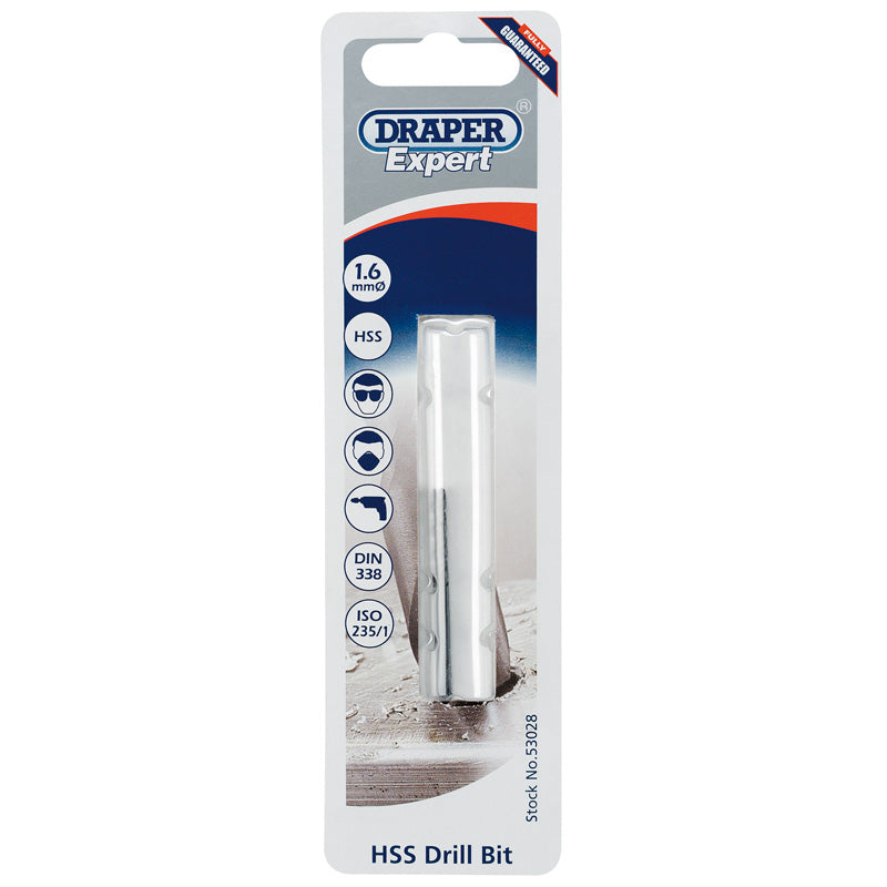 Draper Tools Expert 1.6mm HSS Twist Drill for 2 x 0.4 Taps DRA53028