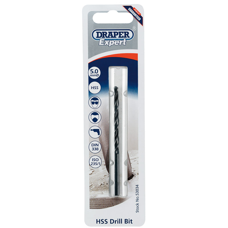 Draper Tools Expert 5.0mm HSS Twist Drill for 6 x 1.0 Taps DRA53034