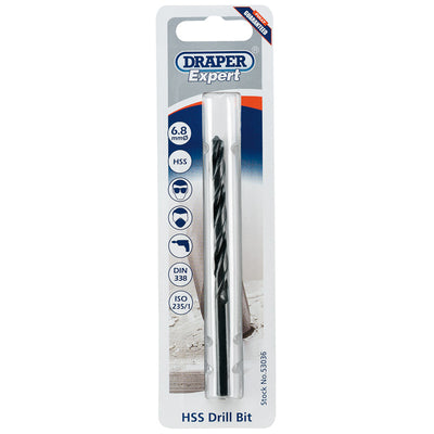 Draper Tools Expert 6.8mm HSS Twist Drill for 8 x 1.25 Taps DRA53036