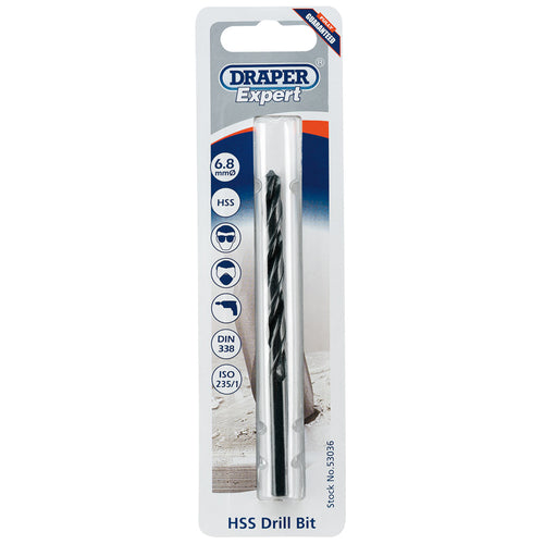 Draper Tools Expert 6.8mm HSS Twist Drill for 8 x 1.25 Taps DRA53036