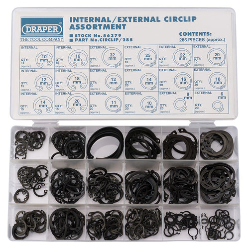 Draper Tools Internal and External Circlip Assortment (285 Piece) DRA56379