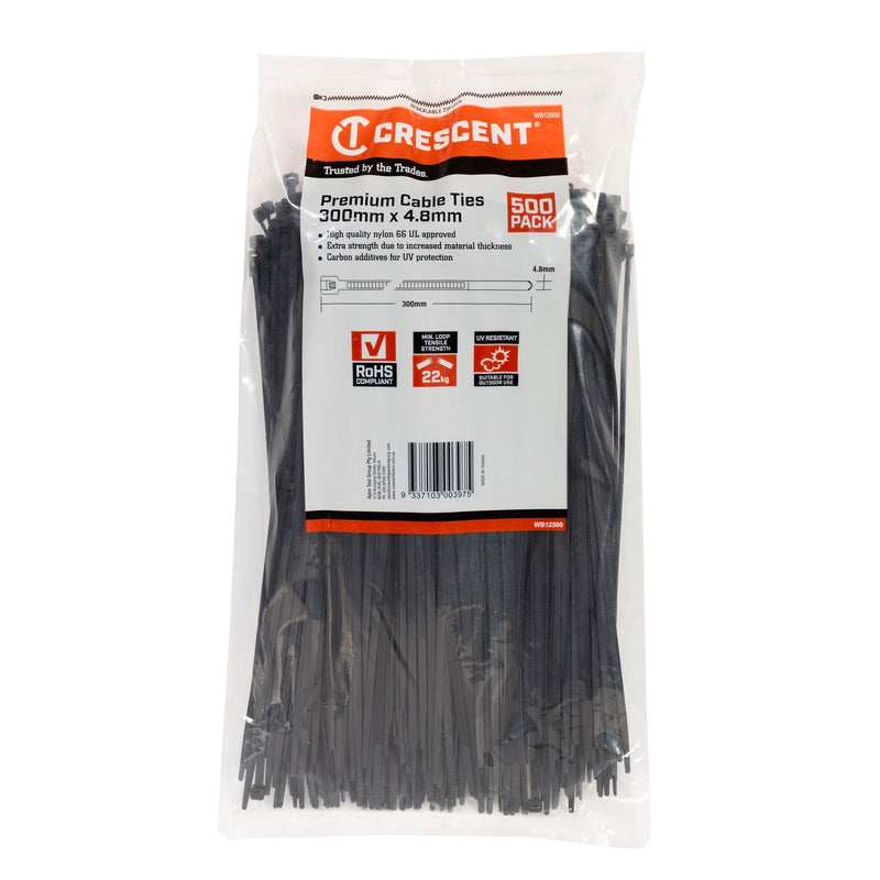 IMPACTA UV Stabalised Cable Tie-4.8mm x350mm 500pack CT48350X500