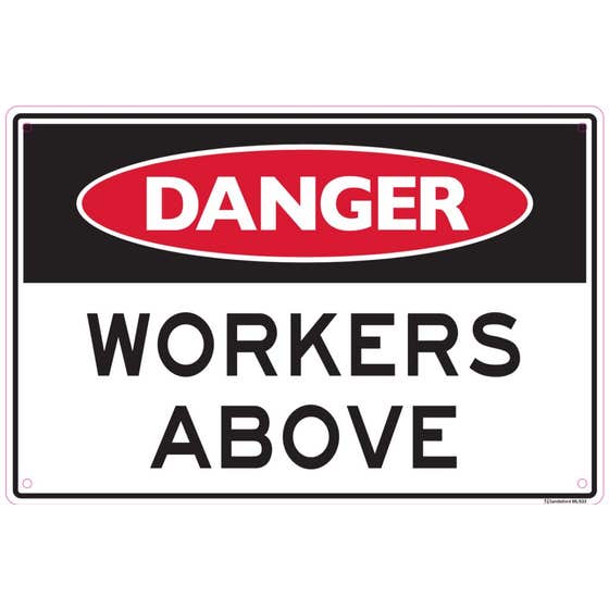 DANGER WORKERS ABOVE SIGN 189DMC
