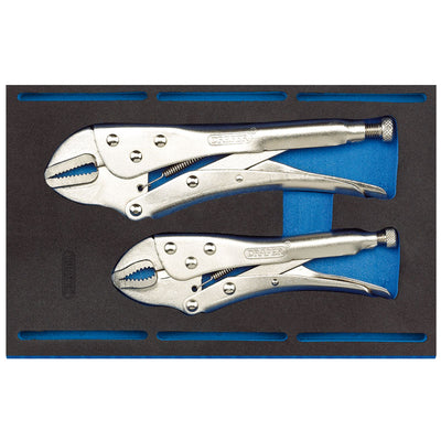 Draper Tools Self Grip Plier Set in 1/4 Drawer EVA Insert Tray (2 Piece) DRA63191