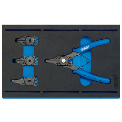 Draper Tools Interchangeable Circlip Plier Set in 1/4 Drawer EVA Insert Tray (5 Piece) DRA63196