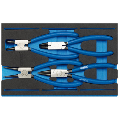 Draper Tools Circlip Plier Set in 1/4 Drawer EVA Insert Tray (4 Piece) DRA63218