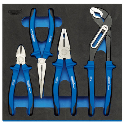 Draper Tools Heavy Duty Plier Set in 1/2 Drawer EVA Insert Tray (4 Piece) DRA63263