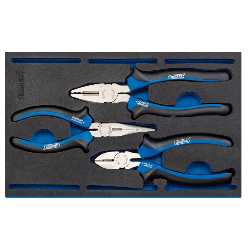 Draper Tools Plier Set in 1/4 Drawer EVA Insert Tray (3 Piece) DRA63301