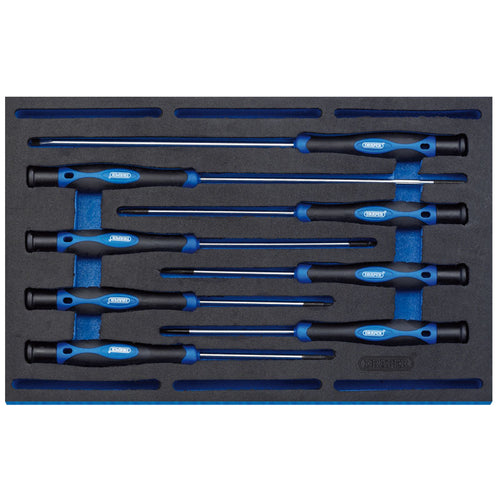 Draper Tools Extra Long Precision Screwdriver Set in 1/4 Drawer EVA Insert Tray (8 Piece) DRA63399