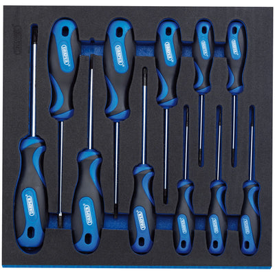 Draper Tools TX-STAR® Security Soft Grip Screwdriver Set in 1/2 Drawer EVA Insert Tray (11 Piece) DRA63403
