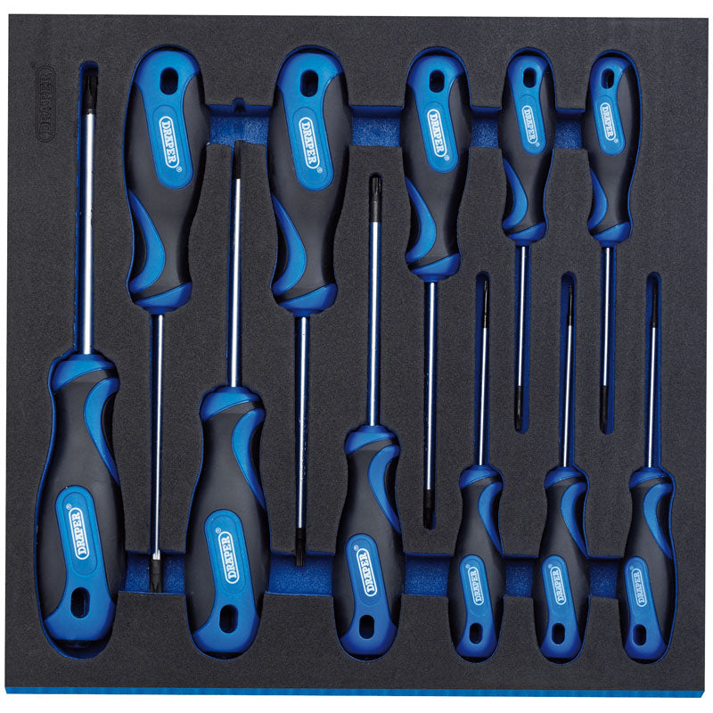 Draper Tools TX-STAR® Security Soft Grip Screwdriver Set in 1/2 Drawer EVA Insert Tray (11 Piece) DRA63403