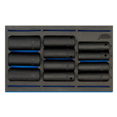 Draper Tools 1/2 Sq. Dr. Impact Socket Set in 1/4 Drawer EVA Insert Tray (11 Piece) DRA63483