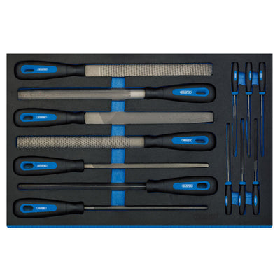 Draper Tools Hand File Set in 3/4 Drawer EVA Insert Tray (13 Piece) DRA63513