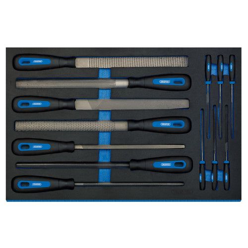 Draper Tools Hand File Set in 3/4 Drawer EVA Insert Tray (13 Piece) DRA63513
