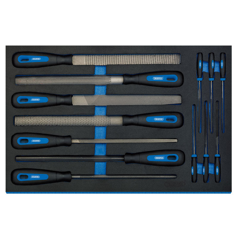 Draper Tools Hand File Set in 3/4 Drawer EVA Insert Tray (13 Piece) DRA63513