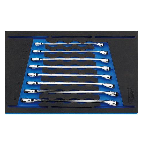 Draper Tools Combination Spanner Set in 1/4 Drawer EVA Insert Tray (8 Piece) DRA63522
