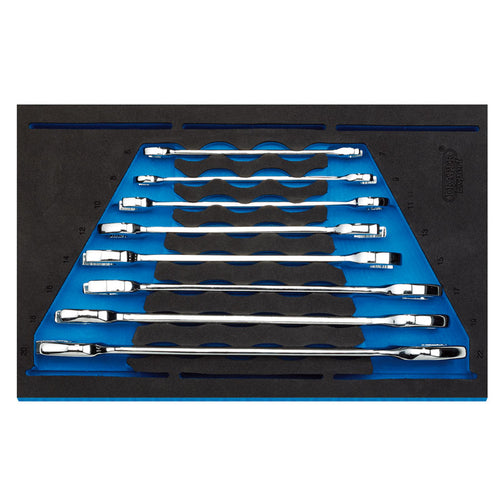 Draper Tools Open Ended Spanner Set in 1/4 Drawer EVA Insert Tray (8 Piece) DRA63524