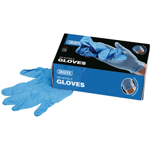 Draper Tools Large Nitrile Gloves (Box of 100) DRA63758