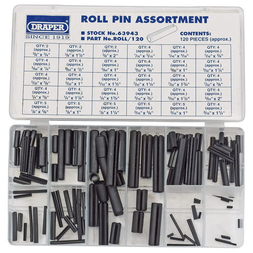 Draper Tools Roll Pin Assortment (120 Piece) DRA63943