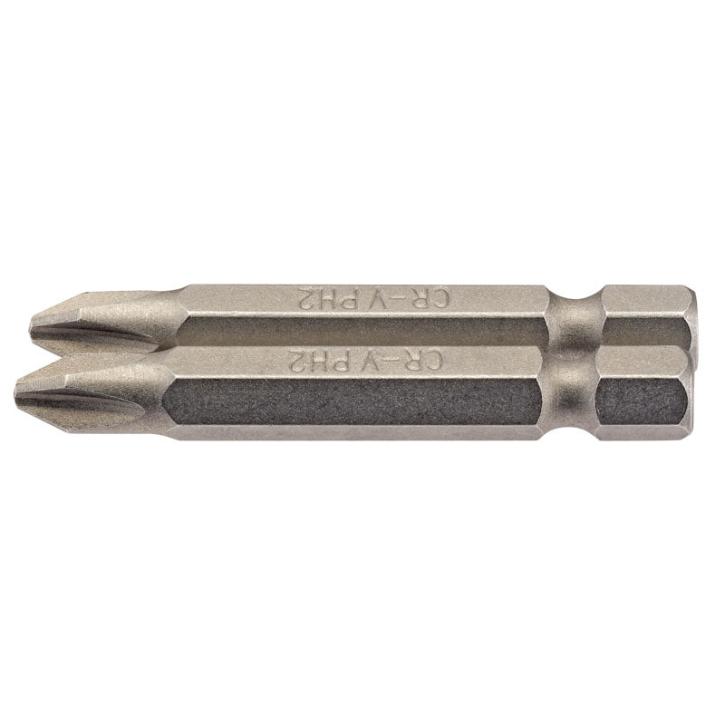 Draper Tools No.2 1/4 Hex. Cross Slot Insert Bit 50mm Long x 2 DRA64237