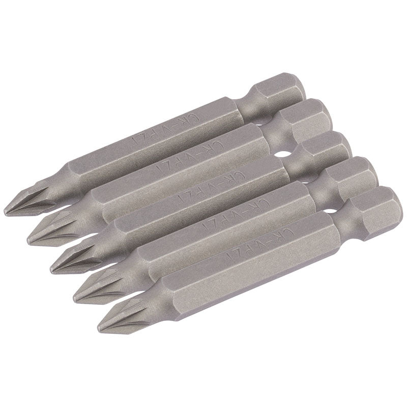 Draper Tools No.1 1/4 Hex. PZ Type Insert Bit 50mm Long x 5 DRA64281