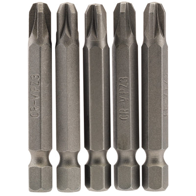 Draper Tools No.3 1/4 Hex. PZ Type Insert Bit 50mm Long x 5 DRA64286