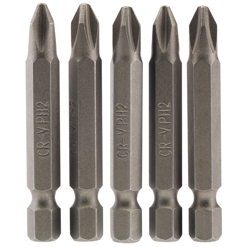 Draper Tools No.2 1/4 Hex. Cross Slot Insert Bit 50mm Long x 5 DRA64288
