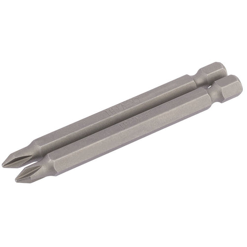 Draper Tools No.1 1/4 Hex. Cross Slot Insert Bit 75mm Long x 2 DRA64314