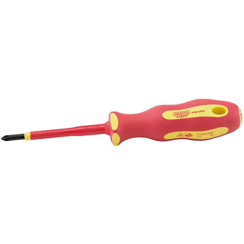 Draper Tools Ergo Plus® VDE No.1 x 80mm Cross Slot Screwdriver DRA64429