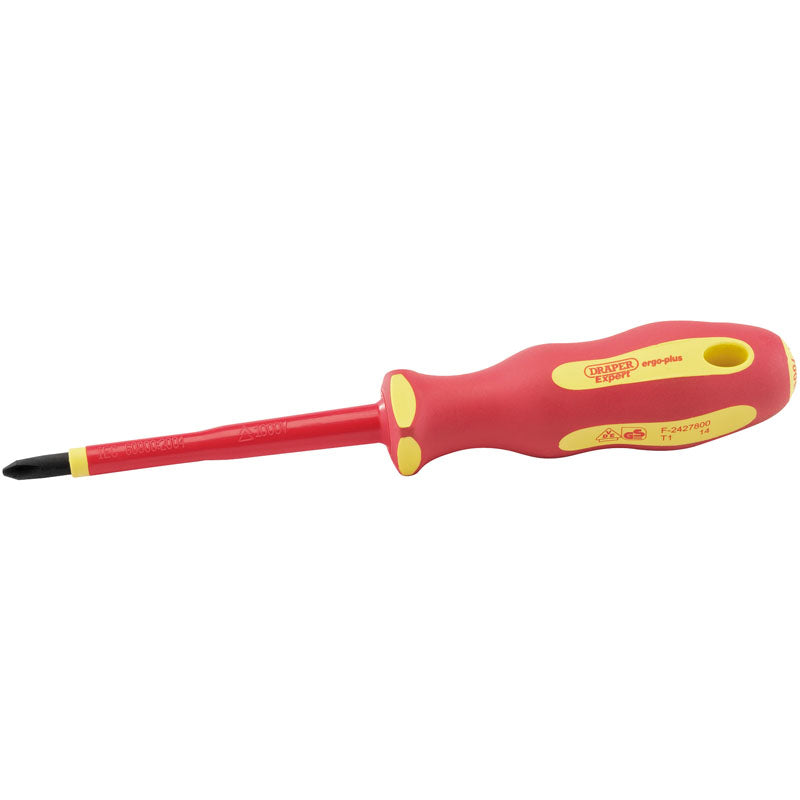 Draper Tools Ergo Plus® VDE No.2 x 100mm Cross Slot Screwdriver DRA64432