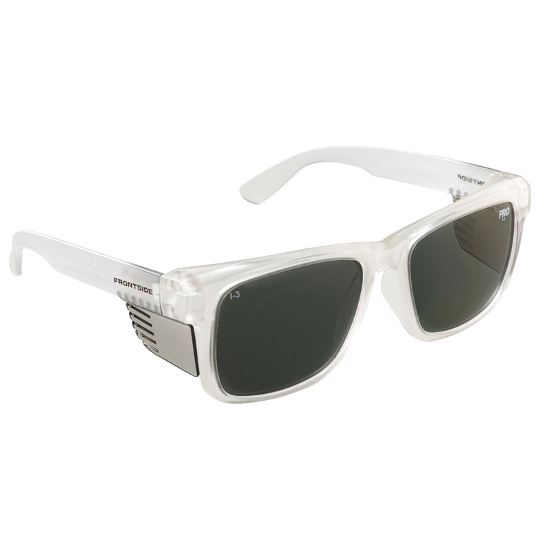 PRO CHOICE Frontside Polarised Smoke Lens Safety Glasses with Clear Frame- 6512