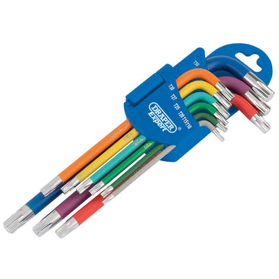 Draper Tools Metric Coloured Long Arm Draper TX-STAR® Key Set (9 Piece) DRA66143