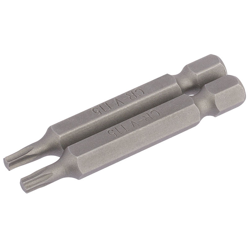 Draper Tools T15 1/4 Hex. Draper TX-STAR® Insert Bit 50mm Long x 2 DRA66487