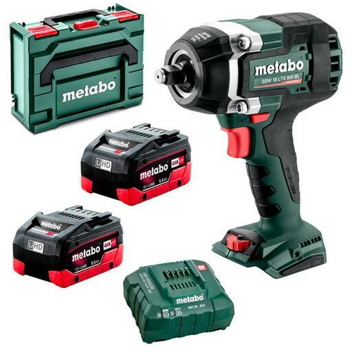 Metabo 18v LTX 800 BL MB 5.5K Li-ion Cordless Brushless 1/2 - Â½ Square Drive Mid Torque Impact Wrench Combo Kit