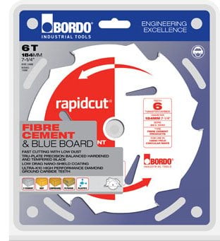 Bordo 7456-1846 - Rapidcut Fibre Cement Saw 184mm 7-1/4" 6T