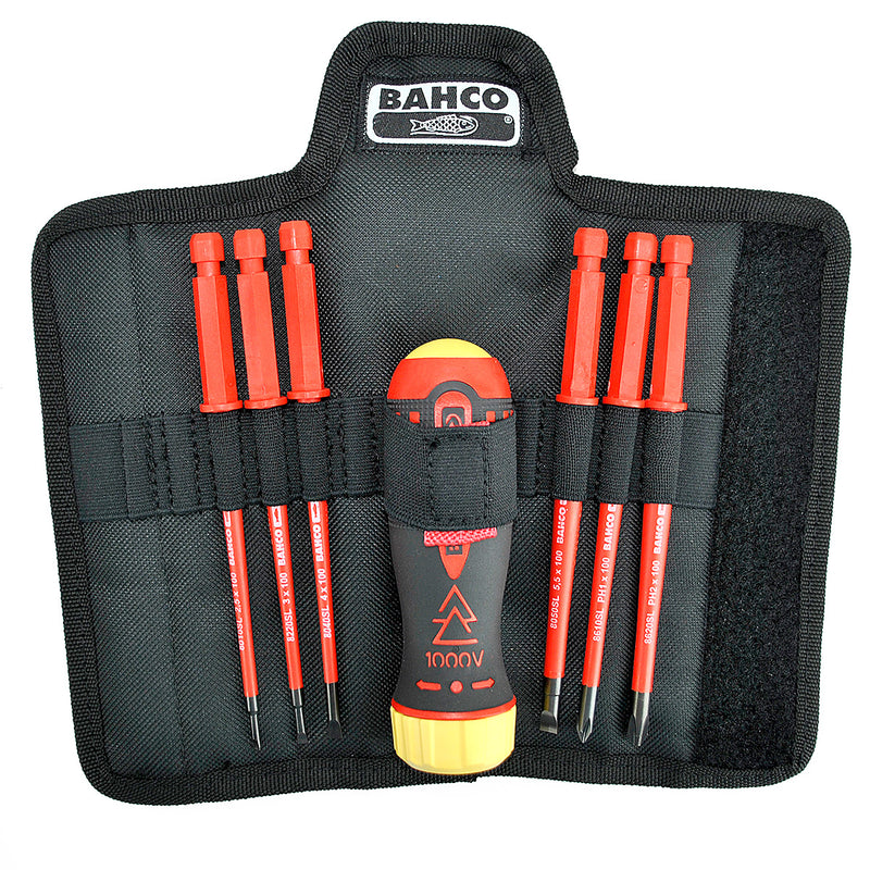 Bahco 808061 Electricians Insulated Ratchet 1000v Screwdriver Set-6pce