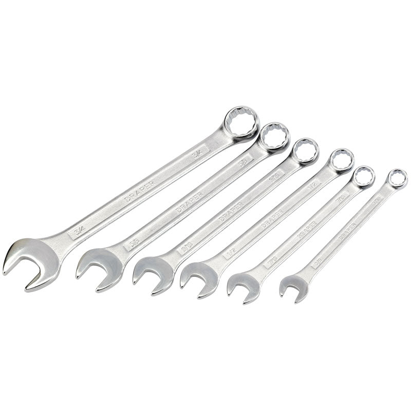 Draper Tools Imperial Combination Spanner Set (6 Piece) DRA80900