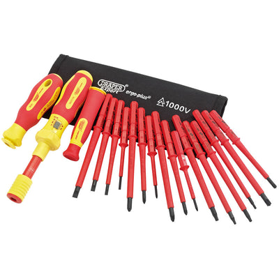 Draper Tools Ergo Plus® Interchangeable VDE Torque Screwdriver Set (19 Piece) DRA81762