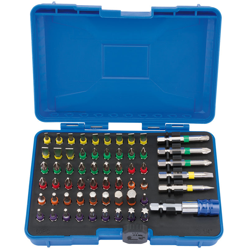 Draper Tools Coloured Screwdriver Bit Set (60 piece) DRA82405