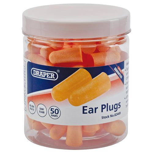 Draper Tools Ear Plugs (Jar of 50 Pairs) DRA82449