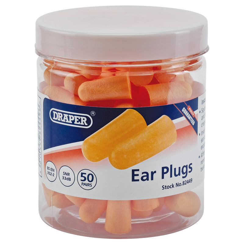 Draper Tools Ear Plugs (Jar of 50 Pairs) DRA82449