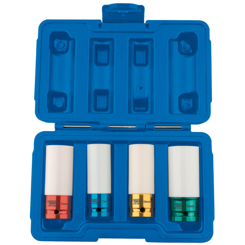 Draper Tools 1/2 Sq. Dr. Wheel Nut Sockets for Alloy Wheels (4 Piece) DRA82972