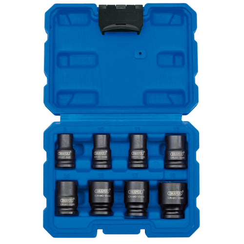 Draper Tools 3/8 Sq. Dr. Metric Impact Socket Set (8 Piece) DRA83089