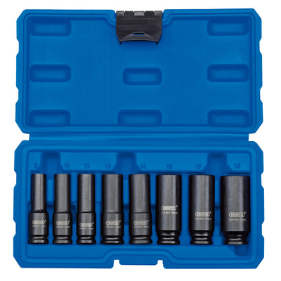 Draper Tools 3/8 Sq. Dr. Metric Deep Impact Socket Set (8 Piece) DRA83090