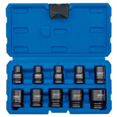 Draper Tools 1/2 Sq. Dr. Metric Impact Socket Set (10 Piece) DRA83092
