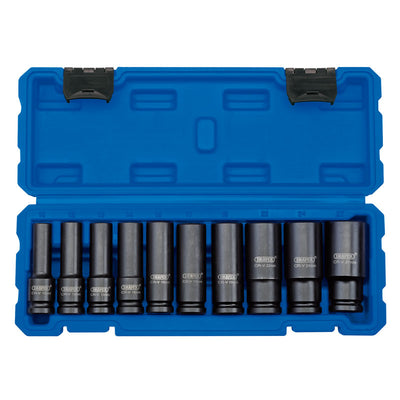 Draper Tools 1/2 Sq. Dr. Metric Deep Impact Socket Set (10 Piece) DRA83096