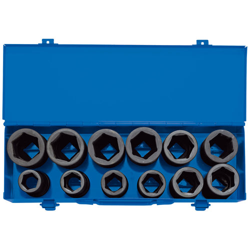 Draper Tools 3/4 Sq. Dr. Combined MM/AF Deep Impact Socket Set in Metal Case (12 Piece) DRA83281