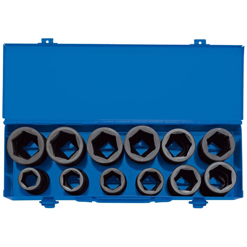 Draper Tools 3/4 Sq. Dr. Combined MM/AF Deep Impact Socket Set in Metal Case (12 Piece) DRA83281