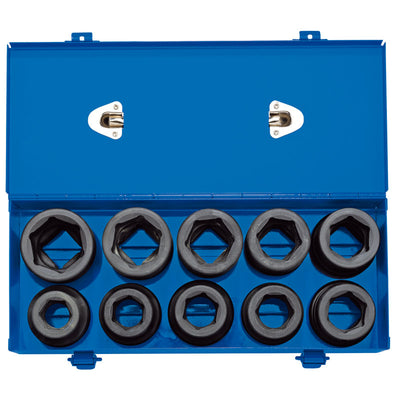 Draper Tools 1 Sq. Dr. Combined MM/AF Impact Socket Set in Metal Case (10 Piece) DRA83282