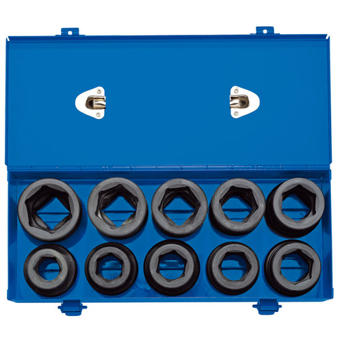 Draper Tools 1 Sq. Dr. Combined MM/AF Impact Socket Set in Metal Case (10 Piece) DRA83282